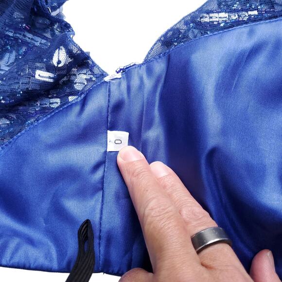 Sherri Hill Blue Two Piece Cocktail Homecoming Dress Embellished Short Skirt 0 - Picture 14 of 16